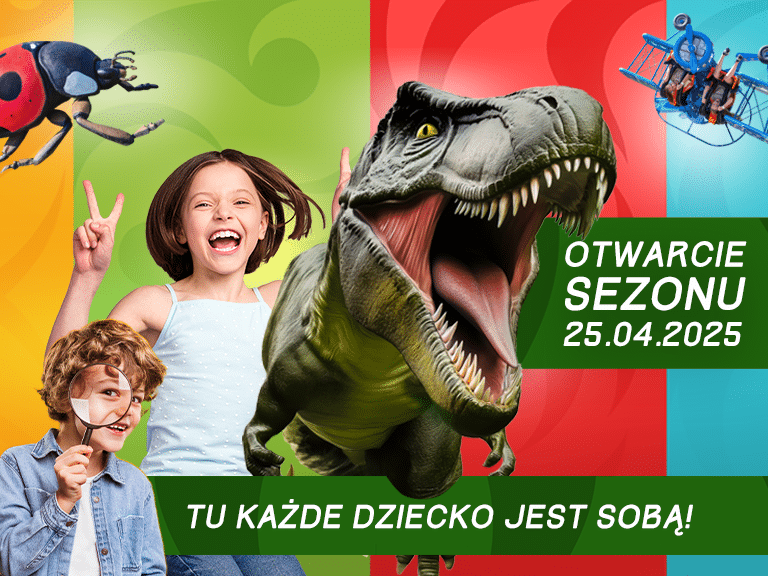 baner promujący Park Rozrywki i Park Dinozaurów Zatorland