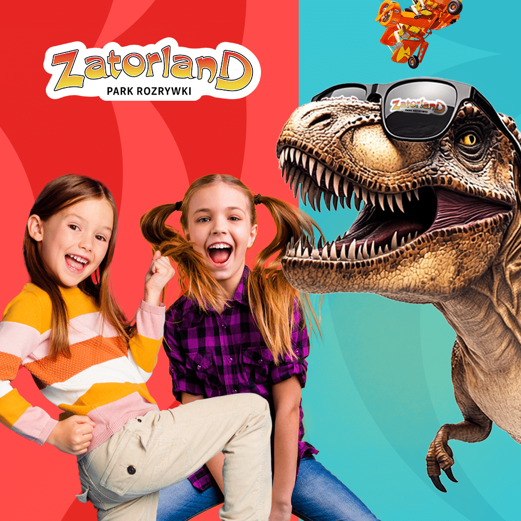 baner promujący Park Rozrywki i Park Dinozaurów Zatorland